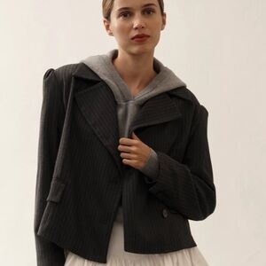 NWT Anthropologie Maeve 80s Boxy Blazer Jacket Size Large